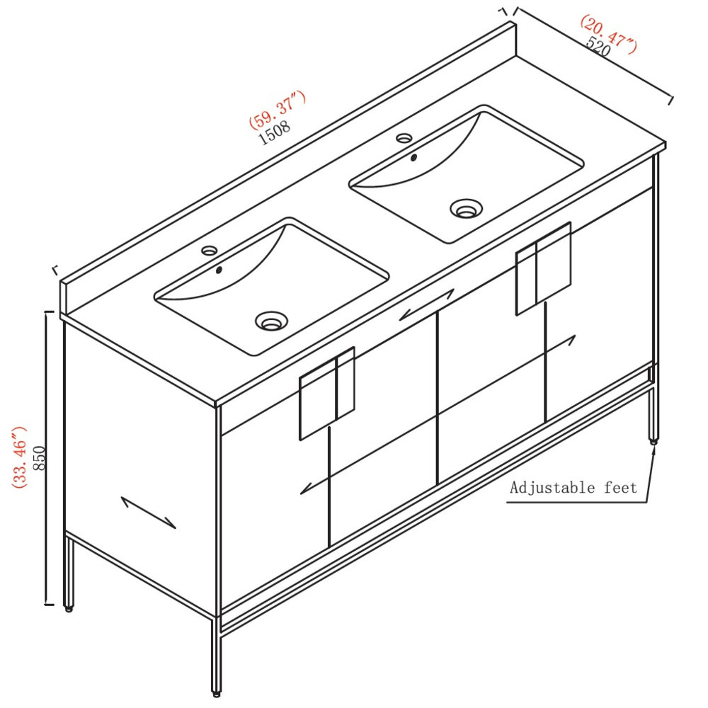 AllModern Lee 60" Double Bathroom Vanity Set & Reviews Wayfair